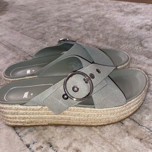 Zara platform Suede Sandals Size 9